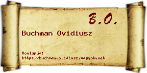 Buchman Ovidiusz névjegykártya